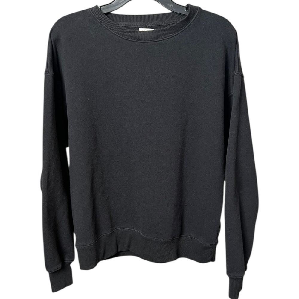Cotton On Black Crewneck Sweatshirt Oversized Minimalist Pullover - S